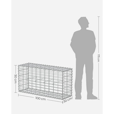 10 x Gabion Stone Wire dia 4mm Mesh size 10 x 5cm Galvanized 100 x 50 x 30cm GGB053 (10 x GGB153) - 8