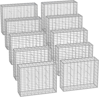 10 x Gabion Stone Wire dia 4mm Mesh size 10 x 5cm Galvanized 100 x 80 x 30cm GGB083 (10 x GGB183) - 3