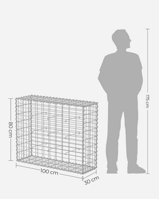 10 x Gabion Stone Wire dia 4mm Mesh size 10 x 5cm Galvanized 100 x 80 x 30cm GGB083 (10 x GGB183) - 7