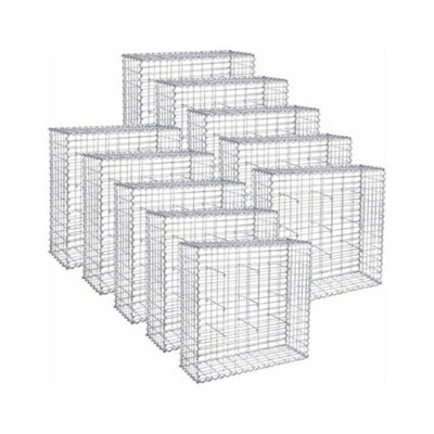 10 x Gabion Stone Wire dia 4mm Mesh size 10 x 5cm Galvanized 100 x 90 x 30cm GGB093 (10 x GGB193) - 3