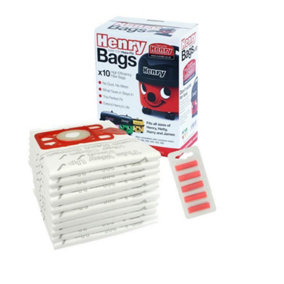 10 x GENUINE Henry Hetty Hoover Hepaflo Bags Vacuum Cleaner & 10 Fresheners