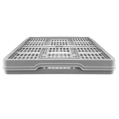 10 x Grey 32L Plastic Folding Crate Boxes With Handles Collapsible - 3
