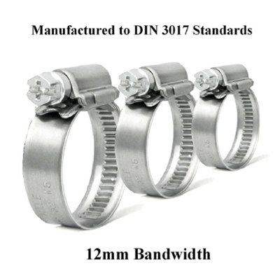 10 x High Grade Worm Drive Jubilee Hose Clamps