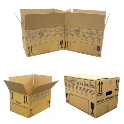 10 x Medium Size (18x12x10") Strong Printed Tick List Cardboard Removal ...