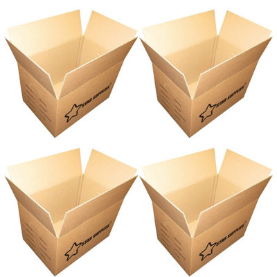10 x Medium Size (18x12x10") Strong Printed Tick List Cardboard Removal Boxes With Carry Handles - 3