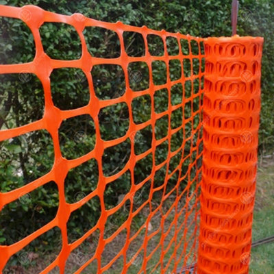 10 x Meters Orange Plastic Barrier Safety Mesh Fence 110gsm