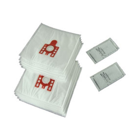 10 X Miele FJM Type Vacuum Cleaner Hoover Dust Bags & Filters Cat Dog Red Tab by Ufixt