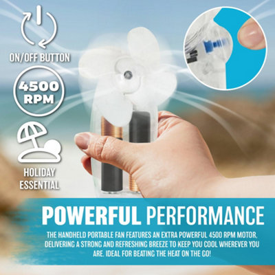10 X Mini Portable Pocket Fan Cool Air Hand Held Battery Travel Blower 4 Cooler - 5