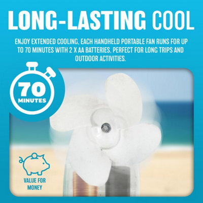 10 X Mini Portable Pocket Fan Cool Air Hand Held Battery Travel Blower 4 Cooler - 7