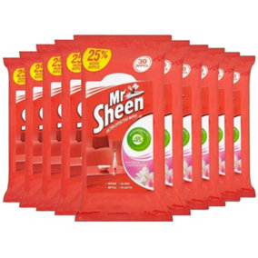 10 x Mr Sheen Magnolia & Cherry Blossom Ultra Effective Furniture Wipes 30 Wipes