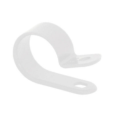 10 x Natural/White Nylon 21.8mm P Clips for Conduit, Cable, Tubing & Sleeving