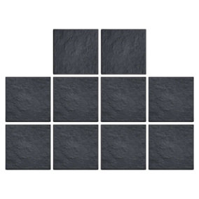 10 x Nicoman Square Stomp Stone Graphite Grey 30cm x 30cm