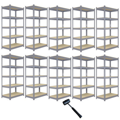 10 x Q-Rax Grey Metal Racking Units 90 x 50 x 180cm