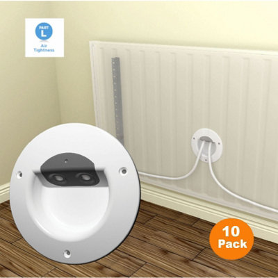 10 x Radiator Pipework Air Barriers Part L Compliant, Central Heating Pipe Tidy