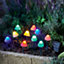 10 x Solar Mushroom LED Stake Lights - Water Resistant Outdoor Garden Pathway, Flower Bed, Border, Lawn Lighting Decorations