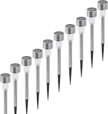 10 x Solar Powered Colour Changing LED Stake Lights Garden Path Border Driveway Outdoor - 4