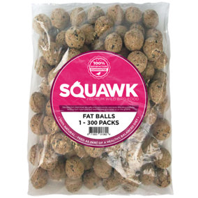 10 x SQUAWK Suet Fat Balls - Wild Garden Bird Food High Energy Year Round Feed Treats