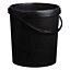 10 x Strong Heavy Duty 10L Black Multi-Purpose Plastic Storage Buckets With Lid & Handle