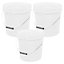 10 x Strong Heavy Duty 15L White Multi-Purpose Plastic Storage Buckets With Lid & Handle