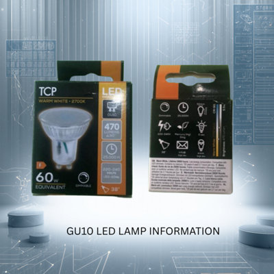 10 X TCP LED GU10 5.5W WARM WHITE DIMMABLE BULB SPOTLIGHT DOWNLIGHT 60W ...