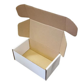 10 x White 10 x 7 x 3"  (254x177x76mm) Packing Shipping Mailing Postal Strong Single Wall Die Cut Boxes