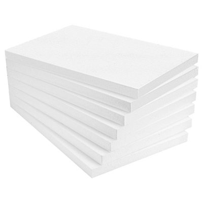 10 x White Rigid Polystyrene Foam Sheets 600x400x10mm Thick EPS70 SDN Slab Insulation Boards