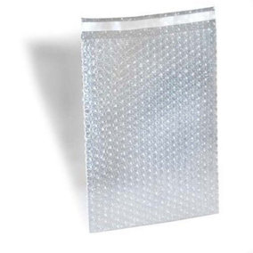 100 (1 Box) Clear Protective Peel & Seal STG 7 (380mm x 435mm) Bubble Pouches With 30mm lip