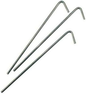 100 7" Steel Roundwire Peg Camping Tent Ground Tarpaulin Galvanised Hooks