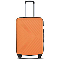 100% ABS Luggage, Lightweight and Durable, Secure TSA Lock, with internal storage pocket, 20 inch (Orange)