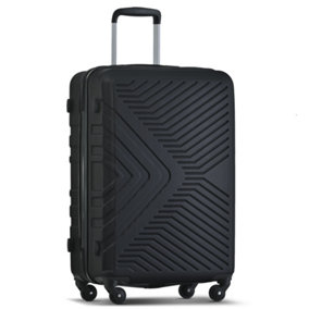 100% ABS Luggage, Lightweight and Durable, Secure TSA Lock, with internal storage pocket, 24 inch (Black)