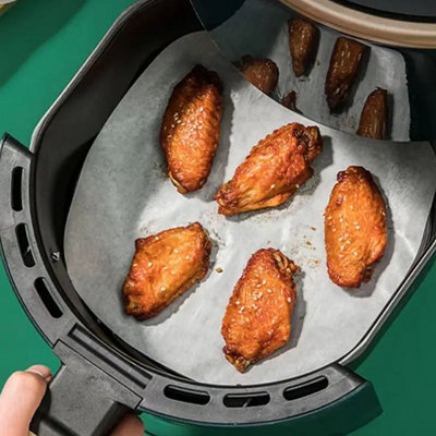 100 Air Fryer Liner Sheets Round Greaseproof Parchment Paper Disposable 20cm - 5