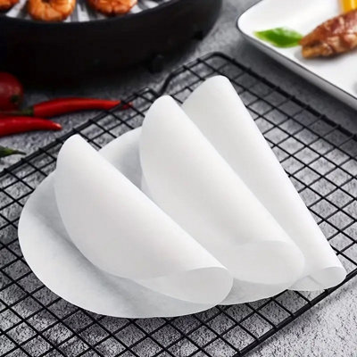 100 Air Fryer Liner Sheets Round Greaseproof Parchment Paper Disposable 20cm - 8