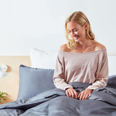 100% Bamboo Bedding Fitted Sheet Urban Grey EU Double