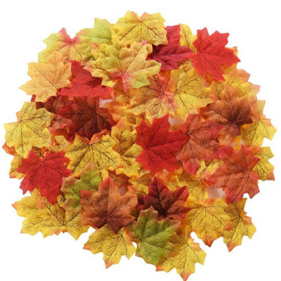 100 Best Artificial Loose Mixed Autumn Halloween Maple Leaves for Crafts Decoration