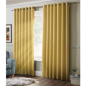 100% Blackout Ring Top Curtains 41" X 72" Ochre