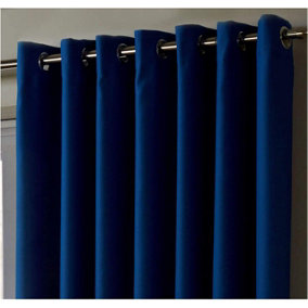 100% Blackout Ring Top Curtains 46" X 72" Blue