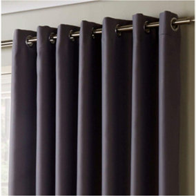 100% Blackout Ring Top Curtains 46" X 72" Silver