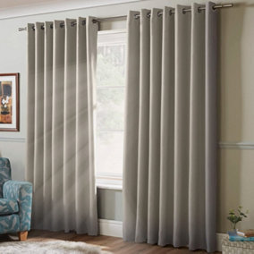 100% Blackout Ring Top Curtains 61" X 72" Grey