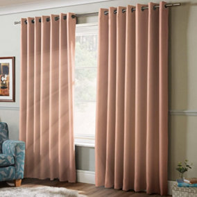 100% Blackout Ring Top Curtains 90" X 90" Pink