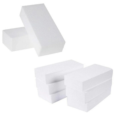 100 Blocks of 10x10x5cm Rigid White Polystyrene Rectangular Foam Brick ...