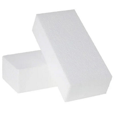 100 Blocks of 10x10x5cm Rigid White Polystyrene Rectangular Foam Brick Blocks for Crafting - 3