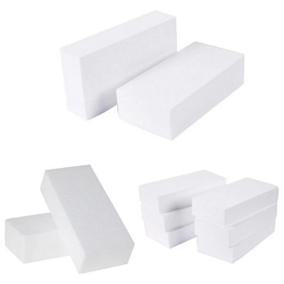 100 Blocks of 30.5x15x5cm Rigid White Polystyrene Rectangular Foam Brick Blocks for Crafting - 3