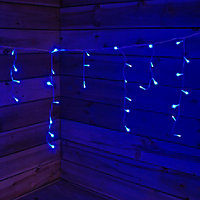 100 Blue Icicle Connectable LED Seasonal Lights with 60w Transformer
