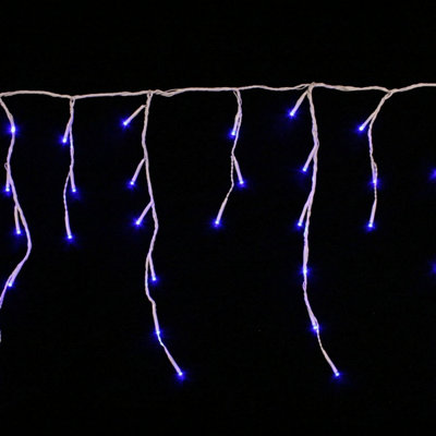 100 Blue LED Outdoor Icicle String Lights 2.4m