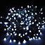 100 Bright White LED's Black Cable Connectable Outdoor Garden Party Christmas Waterproof String Lights (10m) Low Voltage Plug
