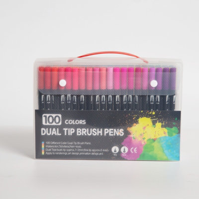 100 Colours Black Rod Dual Head Watercolour Marker Set