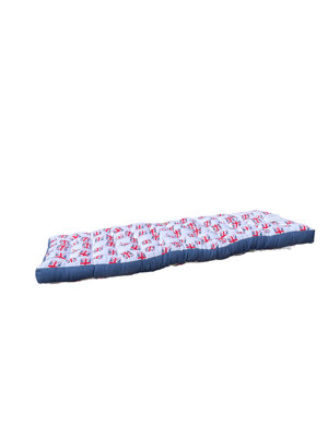 100% Cotton Cased Chunky Union Jack Bench Pad With Boxed Edge