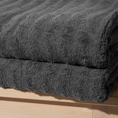 100% Cotton Jumbo Ribbed Bathroom Hand Towel 500gsm
