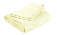 100% Cotton Soft Hand Woven Leightweight Adult Cellular Blanket, Single 180 x 230cm - Lemon