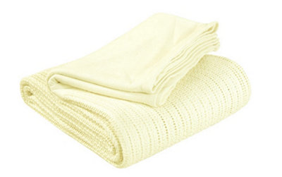 100 Cotton Soft Hand Woven Leightweight Adult Cellular Blanket